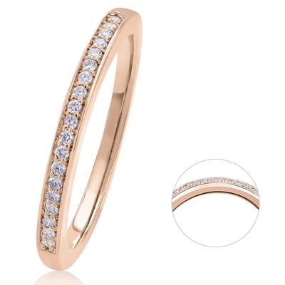 Diamantring ONE ELEMENT "0.09 ct Diamant Brillant Memoire Ring 585 Rotgold" Gr. 58, rosa (rosé), Fingerringe, Damen, 58, Rotgold 585-Diamanten, Rotgold 585, Diamanten, Damen Gold Schmuck Memoire Image