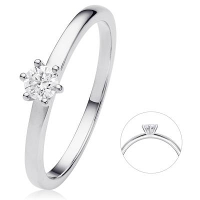 Diamantring ONE ELEMENT "0.2 ct Diamant Brillant Ring aus 585 Weißgold" Gr. 54, silber, Fingerringe, Damen, 54, Weißgold 585-Diamanten, Weißgold 585, Diamanten, Damen Gold Schmuck Image