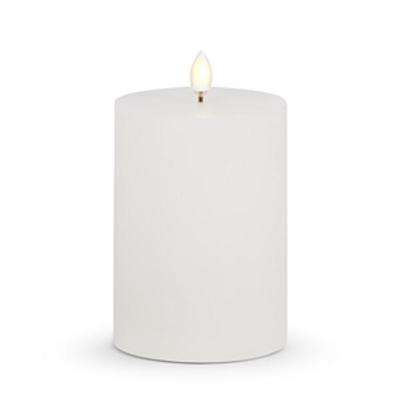 Luminesce 4532902 - 3.5" x 5" White Wax LED Pillar Candle with Timer