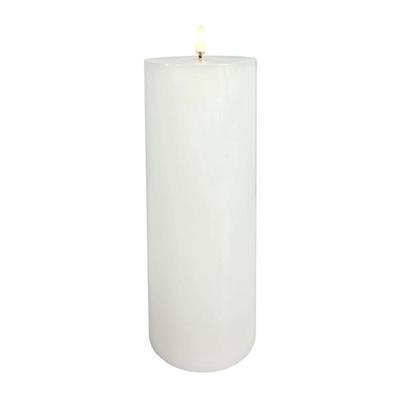 Luminesce 4532918 - 3.5" x 9" White Wax LED Pillar Candle with Timer
