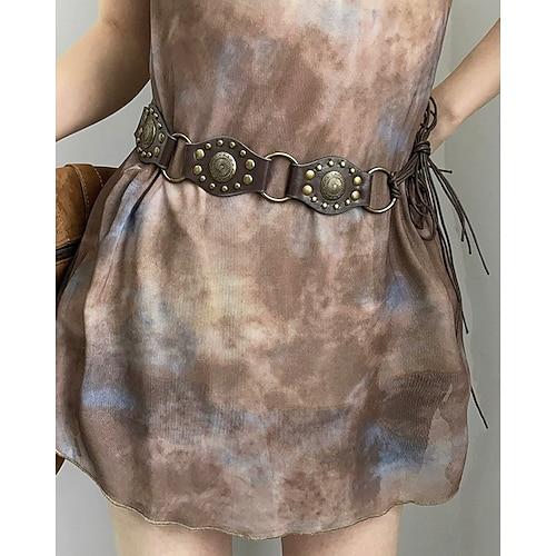Damen Gürtel PU Schwarz Braun Kaffee Taillengürtel Täglich Ferien Blumen