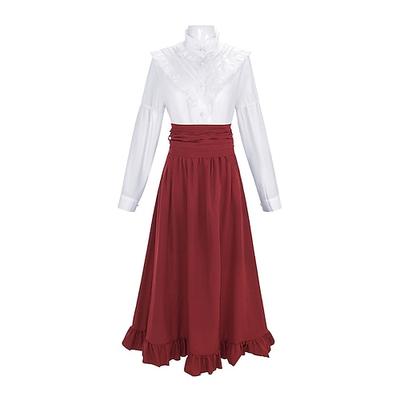 Viktorianisch Renaissance Lange Länge Rock Bluse / Hemd Cosplay Kostüm Stehkragen Normal Damen Erwachsene Bluse Rock Image