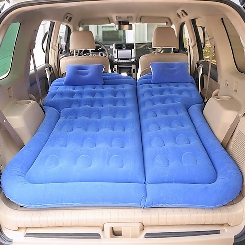 Luftmatratze Campingbett Kissen Kissen Aufblasbare verdickte Auto-Luftbettmatratze mit elektrischer Luftpumpe Tragbare Isomatte für Reisen Camping Image