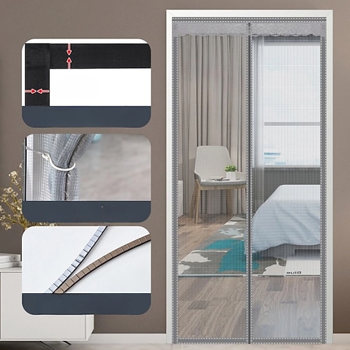 Magnetische Fliegengittertür tragbar Netzscreen-Tür Fliegen- oder Insektenscreen magnetisch Durchgang für Schiebetür Garage Patio Küche Wohnzimmer Fensterraum Schlafzimmer Bar Haustier und Kind Image