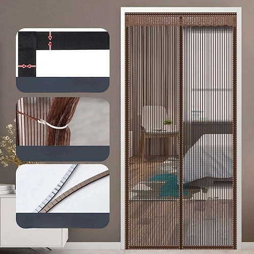 Magnetische Fliegengittertür tragbar Netzscreen-Tür Fliegen- oder Insektenscreen magnetisch Durchgang für Schiebetür Garage Patio Küche Wohnzimmer Fensterraum Schlafzimmer Bar Haustier und Kind Image