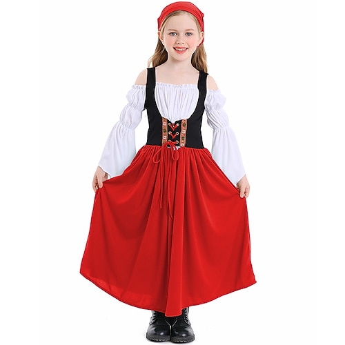 Oktoberfest Kleid Dirndl Folk Renaissance Bayerisch München Wiesn Mädchen Karneval Bier Festival Stoff im traditionellen Stil Image
