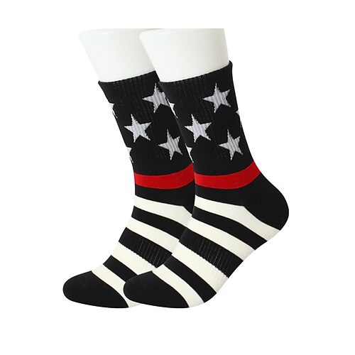 USA 250. Jubiläum Männer USA Flagge Socken mit Sterne und Streifen Design - Patriotische Baumwoll Crew Socken für den Unabhängigkeitstag Sport und Freizeitkleidung Image
