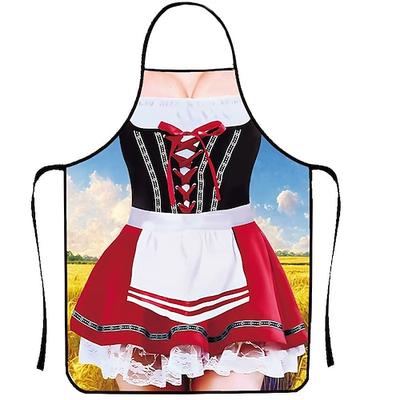 Oktoberfestbier Kostüm Schürze Dirndl Lederhosen Oktoberfest / Bier Bayerisch Bayerisches Paar Wiesn Traditioneller Stil Wiesn Herren Damen Party Bier Festival Stoff im traditionellen Stil Schürze Image