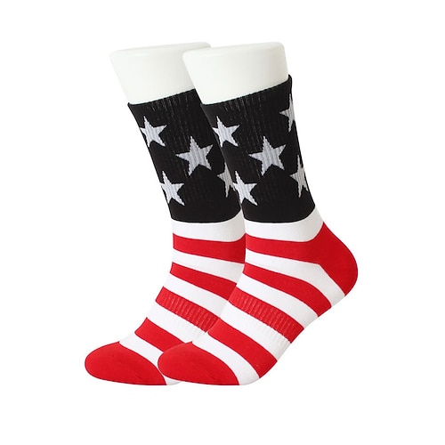 USA 250. Jubiläum Männer USA Flagge Socken mit Sterne und Streifen Design - Patriotische Baumwoll Crew Socken für den Unabhängigkeitstag Sport und Freizeitkleidung Image