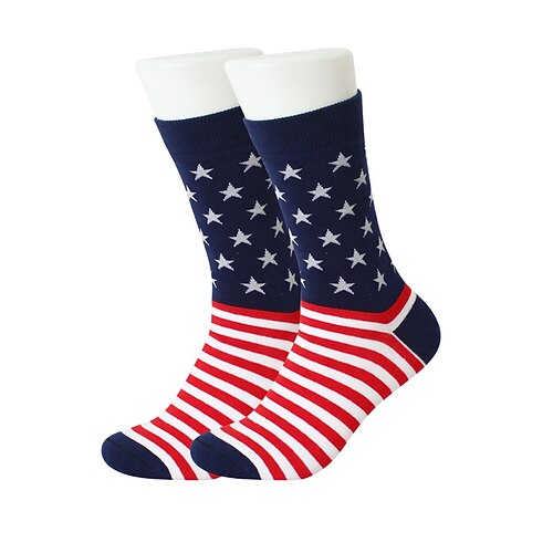 USA 250. Jubiläum Männer USA Flagge Socken mit Sterne und Streifen Design - Patriotische Baumwoll Crew Socken für den Unabhängigkeitstag Sport und Freizeitkleidung Image