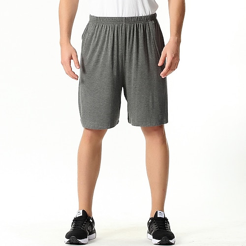 Herren Freizeitkleidung Pyjamashorts Einfach Mode Klassisch Lässig Heim Täglich Bett Baumwolle Komfort Atmungsaktiv Weich Shorts Elastischer Bund Sommer Schwarz Rosa Image