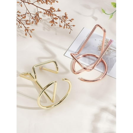 2Pcs 2 Colors Cell Phone Stand Business Card Holder Mobile Phone Holder Iron Cellphone Display Frame Metal Wire Cellphone Cradle Dock for All Mobile Smart Phone Tablet Display