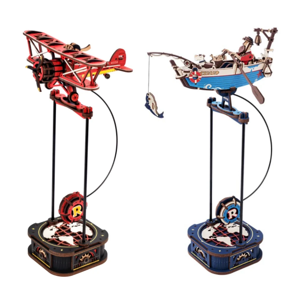 Robotime Rokr Kit di costruzione di modelli di altalena a gravità Kit puzzle in legno 3D Kit capitano del cielo Kit Ocean Fisher I migliori regali per adulti Adolescenti
