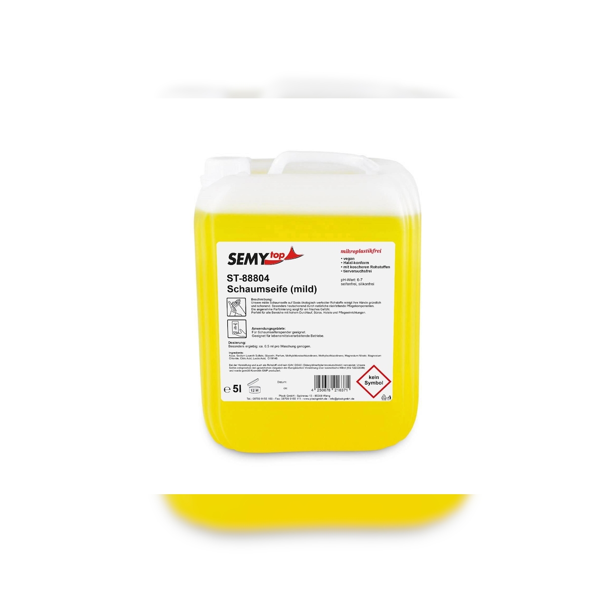Plock GmbH SemyTop Schaumseife (mild) - 5 Liter - vegan - mikroplastikfrei - Seife Image