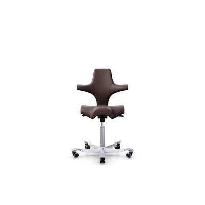 HAG . Capisco Mod 8106 , Dark brown Paloma Soft (Anilinleder),harte Rollen Image