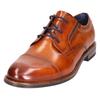 Schnürschuh BUGATTI, Herren, Gr. 41, braun (cognac used), Leder, elegant, Schuhe, Blockabsatz, Abendschuh, Festtagsschuh, Businessschuh, Logoprägung