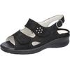 Sandale WALDLÄUFER "MERLE", Damen, Gr. 4, silber (schwarz, silberfarben), Nubukleder, Basic, Schuhe, Sommerschuh, Komforschuh, Bequemschuh mit Klettverschlüsse, M-Weite
