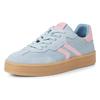 Plateausneaker TAMARIS, Damen, Gr. 42, blau (hellblau), Veloursleder, Lederimitat, kontrastfarbene Details, Fischgratmuster, sportlich, Schuhe, Freizeitschuh, Halbschuh, Schnürschuh mit gepolstertem Schaftrand
