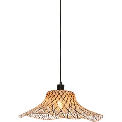 GOOD & MOJO Hängeleuchte "IBIZA", beige (natur, schwarz), Ø 50,00cm H: 15,00cm, Lampen, Nachhaltig Image