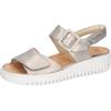 Plateausandale WALDLÄUFER "H-WILLOW", Damen, Gr. 6,5, gold (goldfarben), Nappaleder, metallic, Basic, Schuhe, Sommerschuh, Klettschuh, Bequemschuh mit Korkfußbett, H-Weite