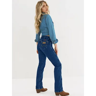 Wrangler Womens Cowboy Cut Slim Fit Jeans Prewash Indigo Size 9/L30
