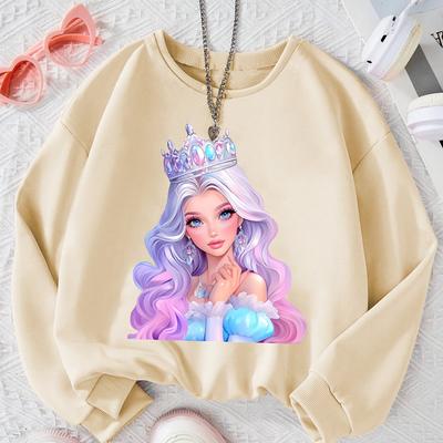 TEMU ' Sweatshirt - 100% , Long Pullover For Fall/ - Fashionable Pattern Image