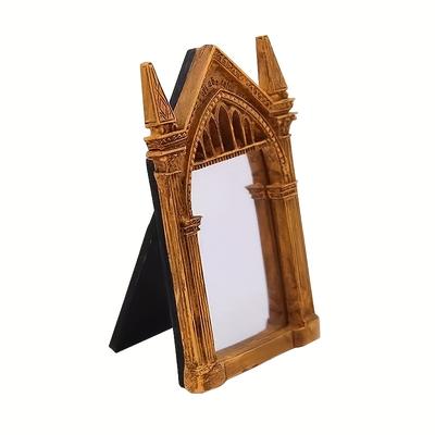 TEMU 1pc Classic Gothic Arch Resin Photo Frame, Vertical Tabletop Display, Square Shape, Theme, Ideal For Decor, Unique Gift For Holidays & Birthdays Image