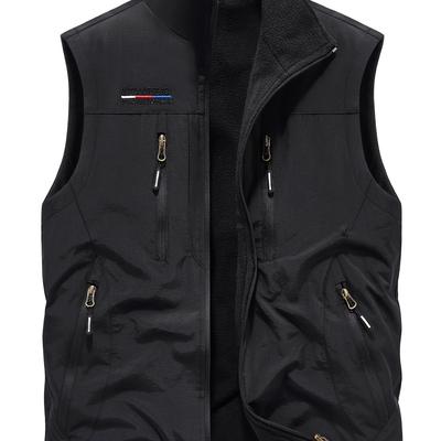 TEMU 2025 Double-sided Multi-pocket Vest Outdoor Climbing Solid Color Men's Fishing Vest Image