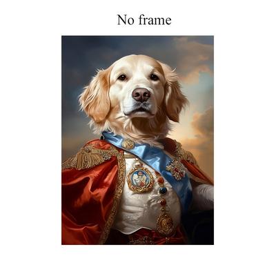 TEMU 1pc Custom Royal Pet , Personalized Vintage Art Deco Animal Print, Canvas Poster For Home Office, Living Room, Bedroom - Indoor/outdoor Wall Art, Unique Gift Idea Image