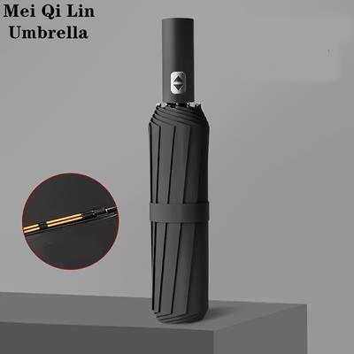 TEMU 1pc Automatic Umbrella, Double 12 Solid Color Automatic Folding Umbrella, Uv Protection Casual Lightweight And Portable Men's And Women's Umbrella Image