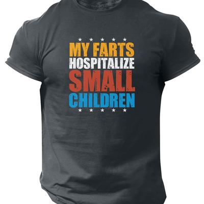 "TEMU Men's Short-sleeved T-shirt With "my Small " Print, Casual Polyester Summer Top" Image