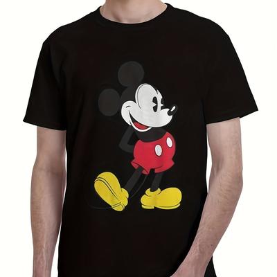 TEMU Men's Mouse Graphic T-shirt, 100% Cotton High Quality, Classic , , Short Sleeve Crew Neck, Wear, Gift For Men, Shirts Image