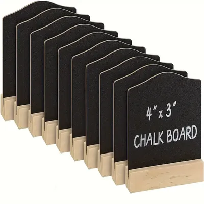 TEMU 10pcs Wooden Chalkboard Set - Reusable Table For Weddings, , - No Needed Image