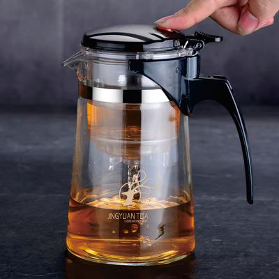 TEMU 1pc Upgraded Deer 750ml Borosilicate Glass Tea Infuser With Integrated Filter - Tea Strainer For Loose Leaf & Flower Teas, Heat-resistant Glass Pitcher For Home, Restaurants, Ideal Gift For Image