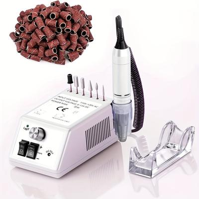 TEMU 30, 000rpm Efile Nail Drill, Electric Nail File With 106pcs Sanding Bands And Nail Drill Bits Pedicure Manicure Tools For Acrylic Nails, Thick Nails For Nail For Home And Salon Use Image