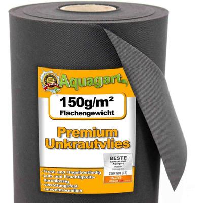 Aquagart - 37,5m² Gartenvlies Unkrautvlies Unkrautfolie Mulchvlies 150g/m² 1,5m breit Image