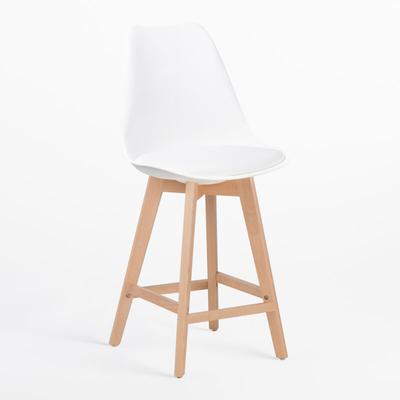 Sklum - Hoher Hocker mit Kunstlederkissen Nordic Weiss ↑65 cm Image