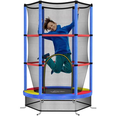 Homcom - Kindertrampolin, Ø140 cm Trampolin für Kinder mit Sicherheitsnetz, Gartentrampolin für 3-6 Image