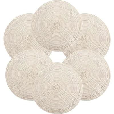 Toolive - Tischset Rund Geflochten, Platzset Rund 6 stück, Baumwolle Tischsets Abwaschbar Image