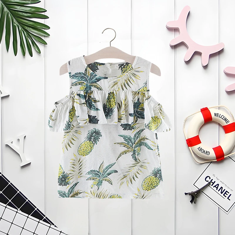 Sommer Baby Mädchen Kleid Baby Mädchen Strand Party Prinzessin Kleid Ganzkörper Gedruckt Ärmelloses Kleid Lässig Niedliches Kleid Image