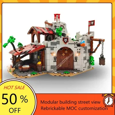 1605PCS Angepasst MOC Mittelalterlichen Wolfpack Den Schloss Gericht Hof Modell Bausteine Image