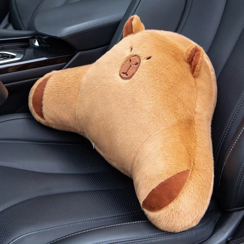 Kawaii Capybara Rückenkissen Bequemes schönes Capybara-Kissen für Stuhl, Sofa, Bett, Heimdekoration, Lordosenstütze, waschbare Geschenke Image