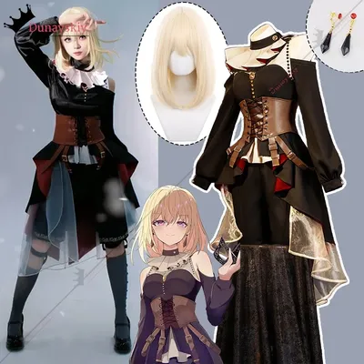 Misumi Uika Anime BanG Dream! Ave Mujica Doloris Cosplay Kostüm Goth Damen Kleid Doloris Rollenspiel Image
