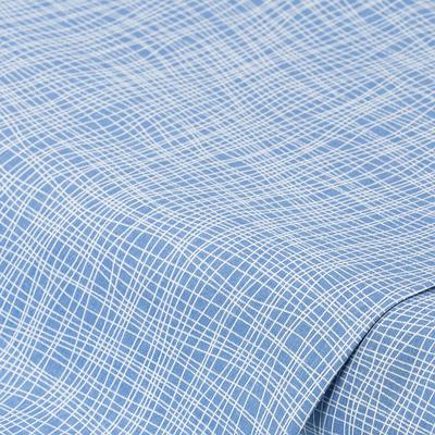 Baumwollstoff Linien Mona, blau/weiß Image