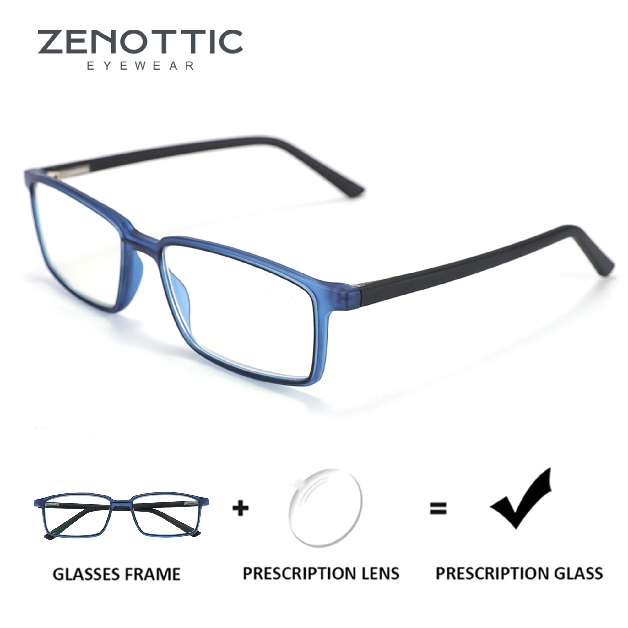  ZENOTTIC Mode Rechteck Brillen Männer Myopie Brillen Mode Frauen Hyperopie/Progressive Optische Brillen Image