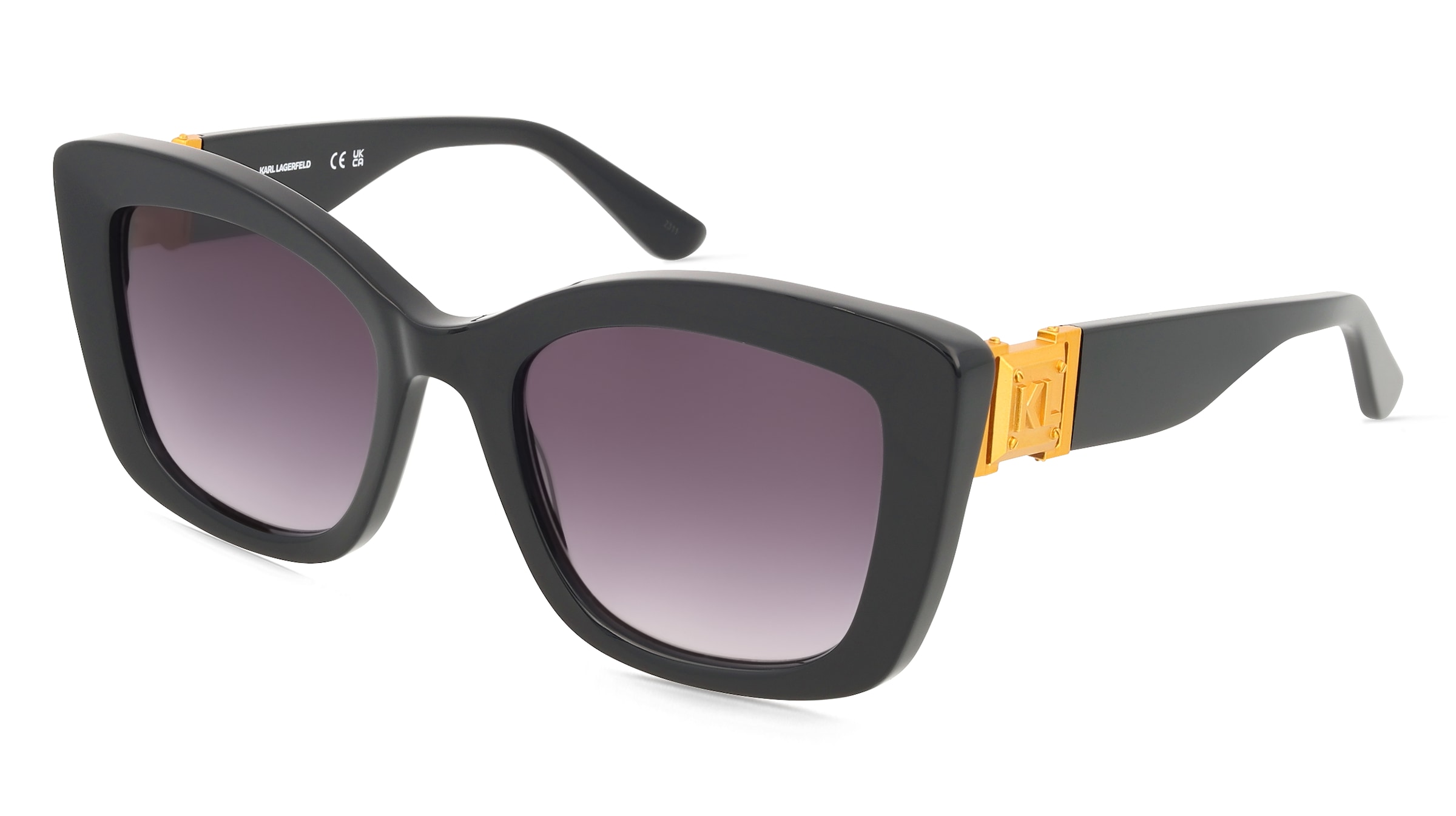 Karl Lagerfeld KL6139S Unisex-Sonnenbrille Vollrand Quadratisch Acetat-Gestell, schwarz