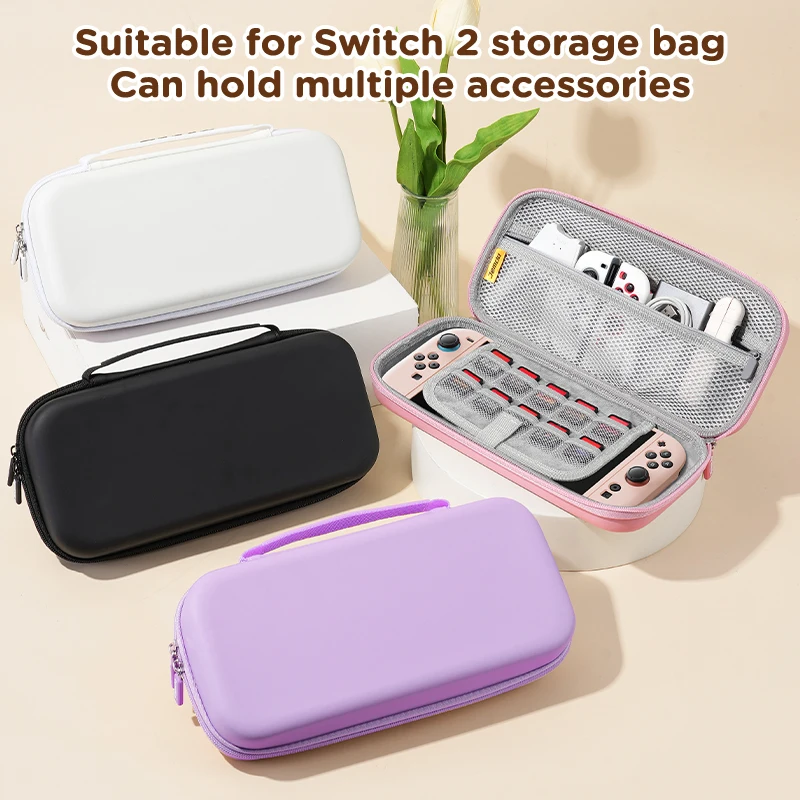 Geeignet für Switch2-Aufbewahrungstasche, großes Fassungsvermögen, bietet Platz für Spielkarten, Schutzhüllen, Ladegeräte und anderes Zubehör Image