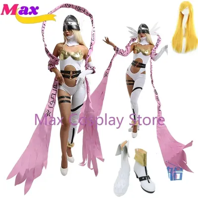 Max Fancy Frauen Mädchen Angewomon Cosplay Kostüm Halloween Cartoon Anime Kostüm für Weibliche Cos Image