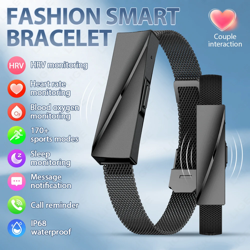 LIGE Kein Bildschirm Mode Smart Uhr Frau Sport Fitness Heart Rate Monitor Armband 1ATM Wasserdichte Neue Smartwatch Für Andrio IOS Image