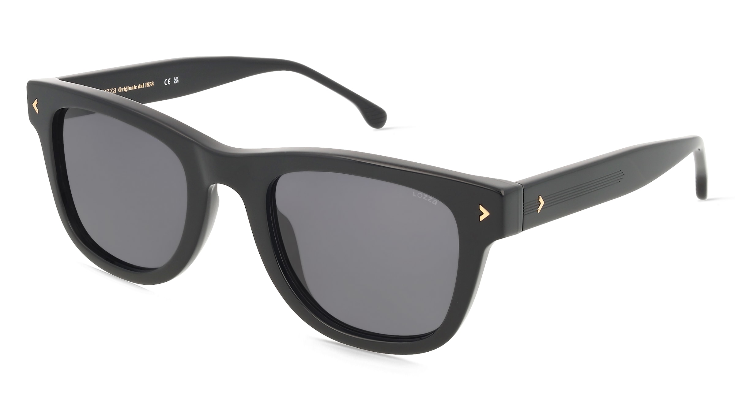 Lozza SL4374 Unisex-Sonnenbrille Vollrand Quadratisch Acetat-Gestell, schwarz